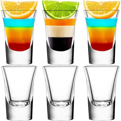 SuproBarware 6er Schnapsgläser 35ml, Shotgläser für Partys & Geschenke