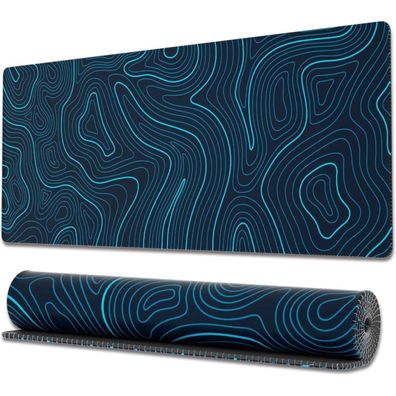 Ovenbird XL Gaming-Mauspad, 80x30 cm, topographische Karte, blau, rutschfest