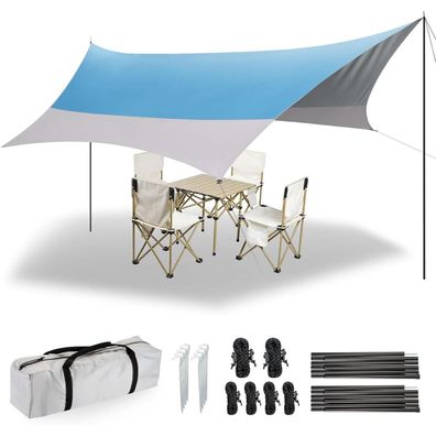 Forceatt Tarp Ultraleicht 3,7 x 4,3 m - Wasserdicht, UV-Schutz, ideal für