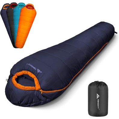 Forceatt Mumienschlafsack -10°C bis 15°C, 4 Jahreszeiten, Wasserdicht