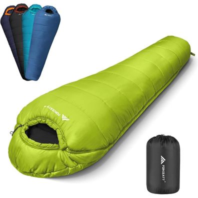 Forceatt Mumienschlafsack -10°C bis 15°C, 4 Jahreszeiten, wasserdicht