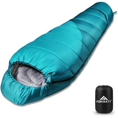 Forceatt Mumienschlafsack -10°C bis 15°C, 4 Jahreszeiten, wasserdicht