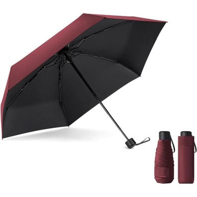 Vicloon Mini Taschenschirm, faltbar, UV-Schutz, 6 Edelstahl Rippen, kompakt und