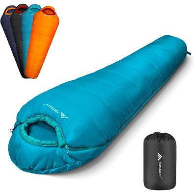 Forceatt Mumienschlafsack -10°C bis 15°C, 4 Jahreszeiten, wasserdicht