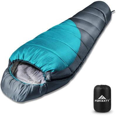 Forceatt Mumienschlafsack -10°C bis 15°C, 4 Jahreszeiten, wasserdicht
