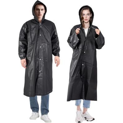 LEBEXY Regenponcho Damen & Herren mit Kapuze, wiederverwendbar, atmungsaktiv, 2