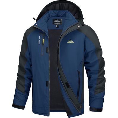 Tacvasen Herren Übergangsjacke Wasserabweisend, Leicht, Abnehmbare Kapuze