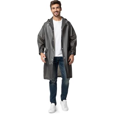 Opret Regenponcho Herren Damen, Wasserdicht EVA Regencape, Wiederverwendbar