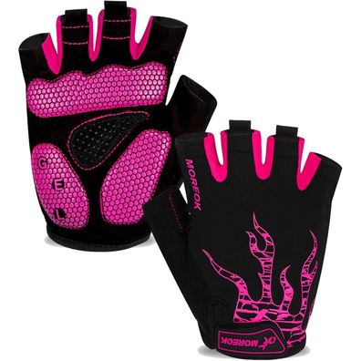 Bikingmoreok Fahrradhandschuhe Halbfinger, atmungsaktiv, SBR Gel Polster