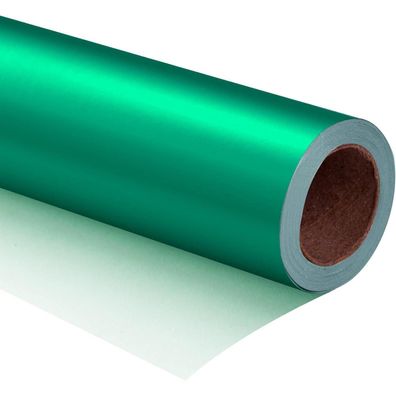 Ruspepa Grünes Metallic-Geschenkpapier, 44 cm x 10 m, Matt, Knickfrei, für alle