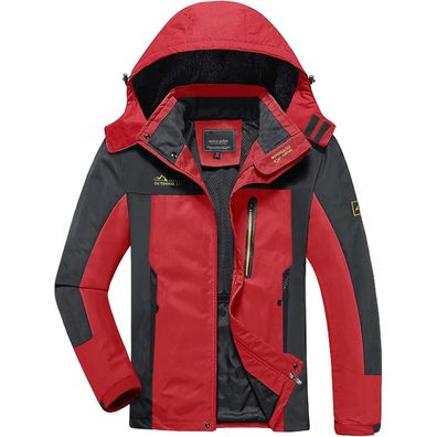Kefitevd Herren Softshelljacke Wasserabweisend mit Abnehmbarer Kapuze - Leichte