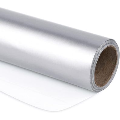 Ruspepa Silber Metallic Geschenkpapier - Mini Rolle, 44 cm x 10 m - Mattes