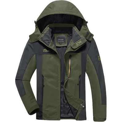Kefitevd Herren Softshelljacke Wasserabweisend Abnehmbare Kapuze Leichte