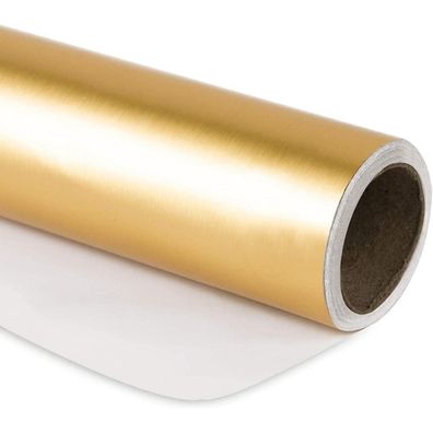 Ruspepa Goldenes Metallic-Geschenkpapier Minirolle - Mattes Papier für
