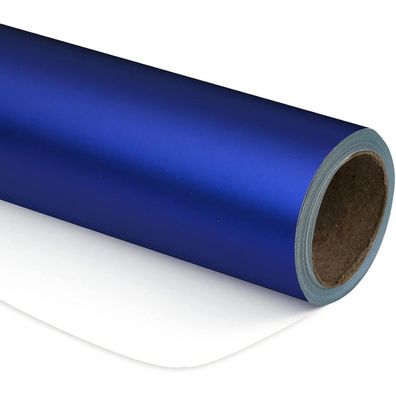 Ruspepa Blaues Metallic-Geschenkpapier - Mini-Rolle, 44 cm x 10 m, ideal für