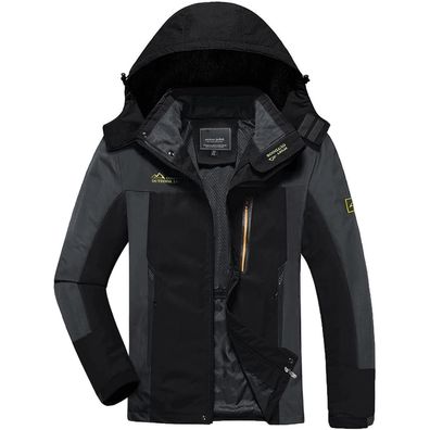 Kefitevd Herren Softshelljacke Wasserabweisend mit Abnehmbarer Kapuze - Leichte