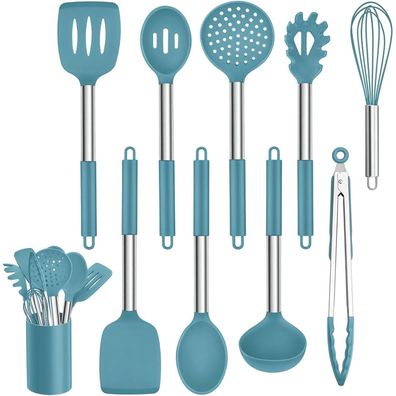 Homikit 10-teiliges Küchenhelfer Set aus Silikon, antihaftbeschichtet