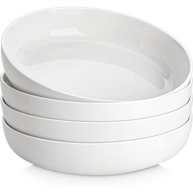 Malacasa Suppenteller 4er Set, 1440ml Porzellan Pastaschüssel, 23.1cm Breite