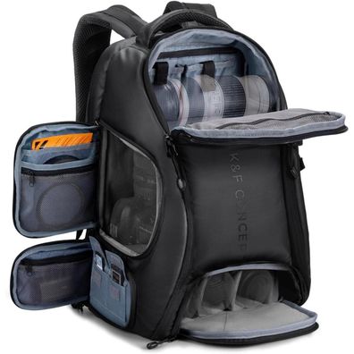 K&F Concept Kamerarucksack 25L wasserdicht für DSLR, Drohne, Laptop bis 15,6