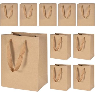 Tolenre Geschenktüte Papiertasche 10 Stück mit Henkel 18x10x23 cm