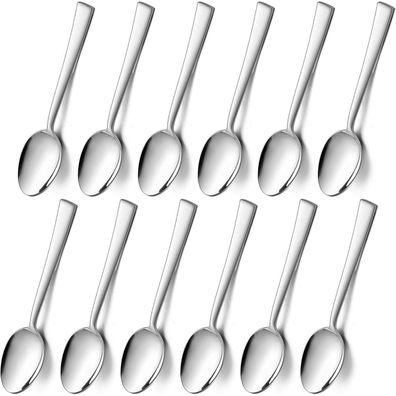 HaWare Kaffeelöffel 12er Set, Edelstahl Teelöffel Dessertlöffel, 14cm, Silber