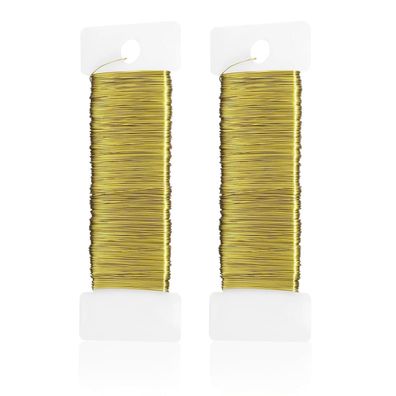 Yafe Basteldraht Gold, 2 Rollen (2x 50m) x 0,35mm - Blumendraht, Schmuckdraht