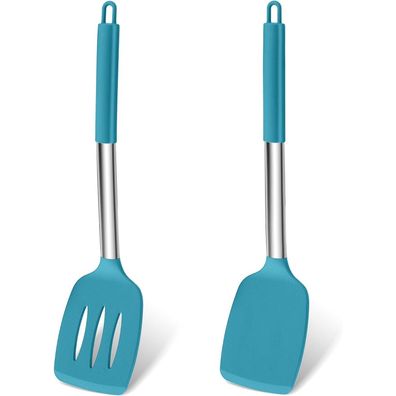 Homikit 2er Set Silikon Pfannenwender mit Edelstahlgriff, Hitzebeständig