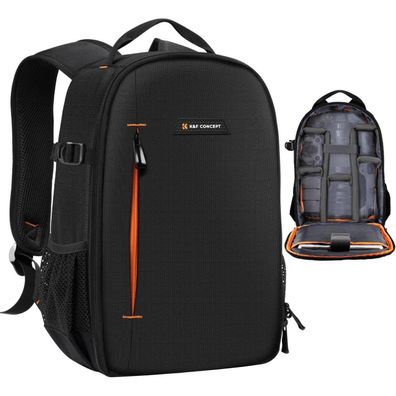 K&F Concept Kamerarucksack M, Schwarz+orange, Multifunktional, Wasserdicht für