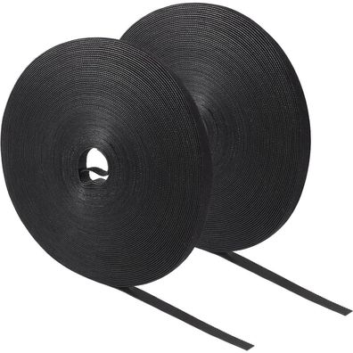 Yoosso 50m Klett Kabelbinder, 10mm Breite, Beidseitig Wiederverschließbar