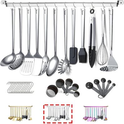 Kyraton 37-teiliges Edelstahl Küchenutensilien Set mit Utensilienhalter