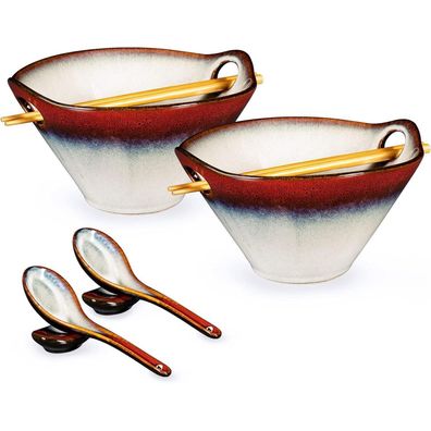 Henxfen LEAD Ramen Schüssel Set Keramik, 2 Stück, 780ml, Japanisch, mit
