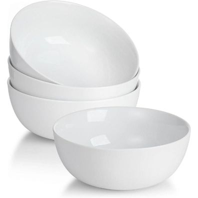 WishDeco Müslischalen 4er Set, 600ml Porzellan Suppen- und Dessertschalen