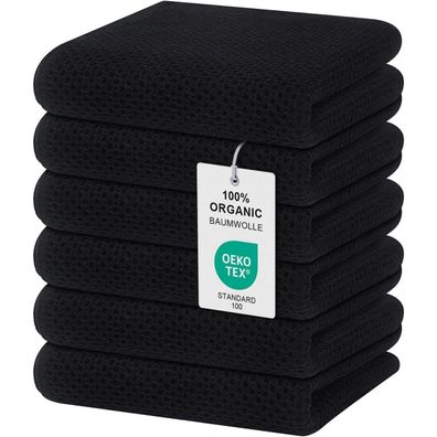Moosfor Geschirrtücher 6er Set, 100% Baumwolle, 32 x 72 cm, Saugfähig, Premium