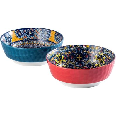 Henxfen LEAD 2er Set Salatschüsseln 1440ml aus Porzellan, Keramikschale im