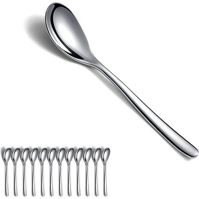 Kyraton Edelstahl Löffel Set, 12 Stück, 14cm, Spülmaschinenfest