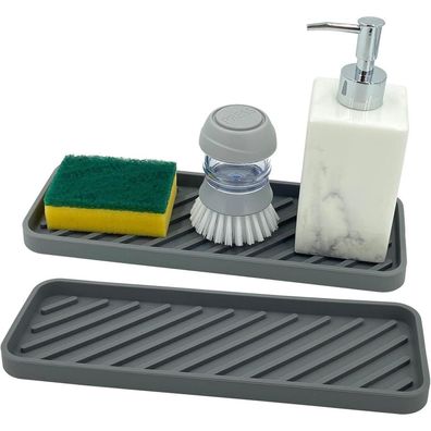 Leadfun Spülbecken Organizer Silikon Schwammhalter 30x11cm, Küche Bad Organizer
