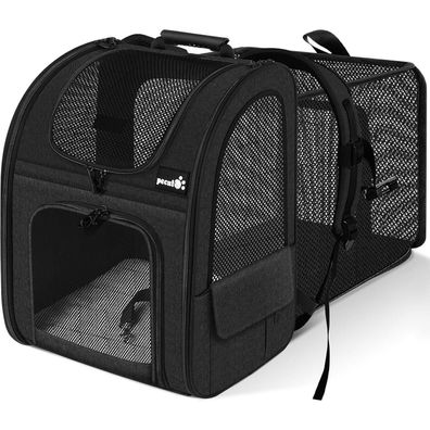 pecute Erweiterbarer XL Haustier Rucksack für Hunde & Katzen (6-10 kg)