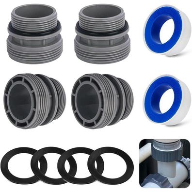 4x Poolschlauch Adapter 40mm auf 1 1/2 Zoll Schlauch, Intex Poolpumpe
