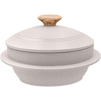 Bobikuke Koreanische Steinschale mit Deckel, 24 cm Dolsot Bibimbap Schale für