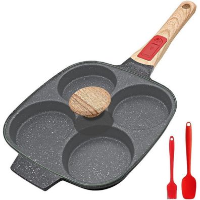 Bobikuke Spiegeleipfanne 21 cm mit Deckel, Induktion, Aluminium - Schwarz