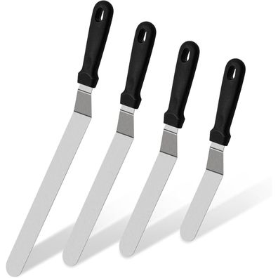 Thimmamma Winkelpalette Edelstahl Torten Deko Set, 4er Set Streichpaletten mit