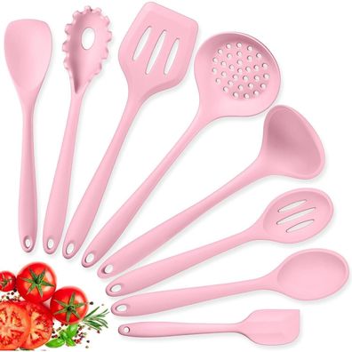 Herogo Küchenhelfer Set, 8-teilig Silikon Kochbesteck Set, Hitzebeständig