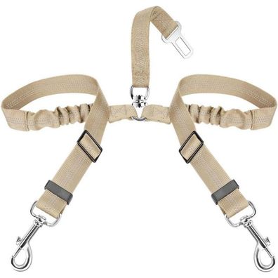 SlowTon Anschnallgurt Hund Auto, 2 in 1 verhedderungsfreier elastischer