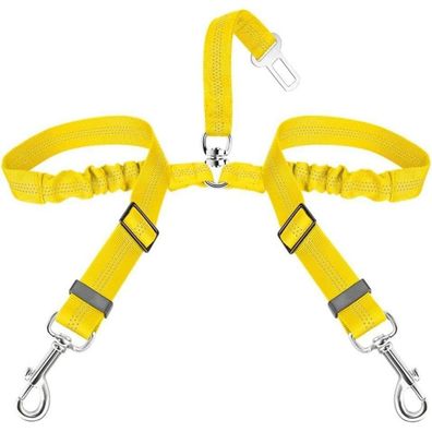 SlowTon 2in1 Hund Anschnallgurt für Auto, verstellbar, reflektierend, bis 27