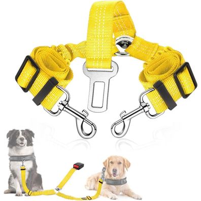 SlowTon 2-in-1 Hund Autosicherheitsgurt, verstellbar, reflektierend, elastisch