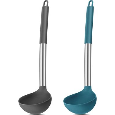 Joyfair 2-teiliges Silikon Suppenkellen Set, 30cm, Hitzebeständig