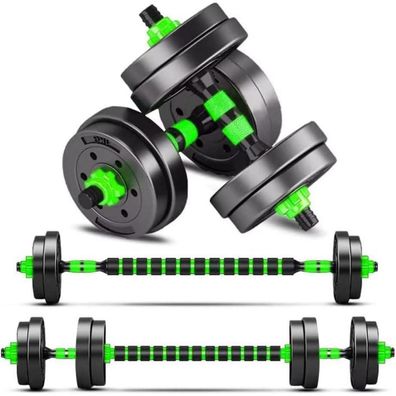BCBIG Kurzhantel Set, verstellbar, 2er Kunststoff Hantelset, 10kg, Grün
