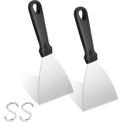 Joyfair 2er Grillspachtel Set Edelstahl mit Kunststoffgriff, schräger Rand