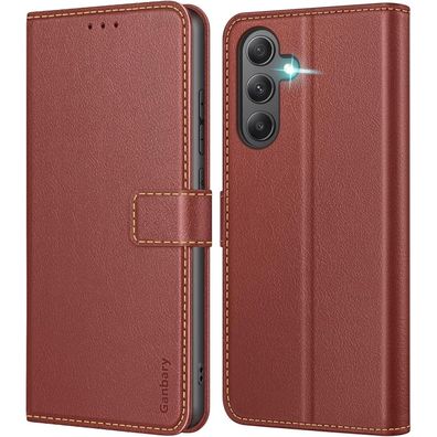 Ganbary Handyhülle für Samsung Galaxy A35 5G, Premium Leder Klapphülle mit