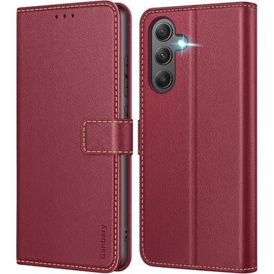 Ganbary Handyhülle für Samsung Galaxy A35 5G, Premium Leder Klapphülle mit